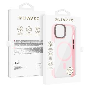  Liavec Hybrid Magsafe átlátszó tok iPhone 15 light pink tok