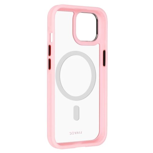 Liavec Hybrid Magsafe átlátszó tok iPhone 15 light pink tok-5900217463900 4 kép