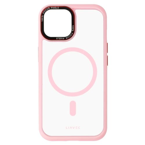 Liavec Hybrid Magsafe átlátszó tok iPhone 15 light pink tok-5900217463900 5 kép