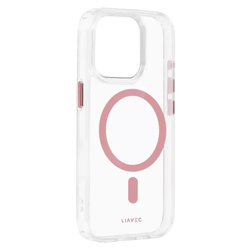 Liavec fényes Magsafe rózsaszín átlátszó tok iPhone 15 Pro tok,-5900217465423 2 kép