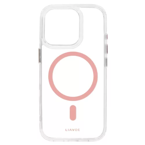 Liavec fényes Magsafe rózsaszín átlátszó tok iPhone 15 Pro tok,-5900217465423 4 kép
