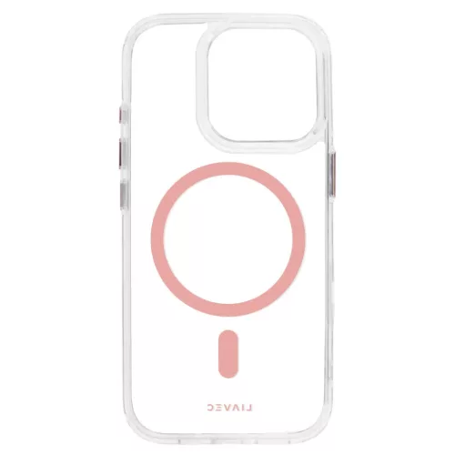 Liavec fényes Magsafe rózsaszín átlátszó tok iPhone 15 Pro tok,-5900217465423 5 kép