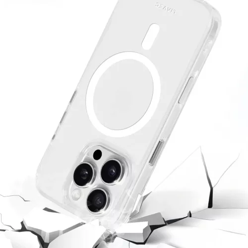 Liavec Glossy Magsafe Átlátszó Tok iPhone 16 Pro Max fehér tok-5900217465539 6 kép