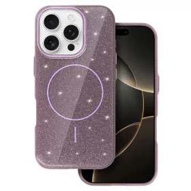 Magsafe Karcsú Csillogó iPhone 15 Pro lila tok