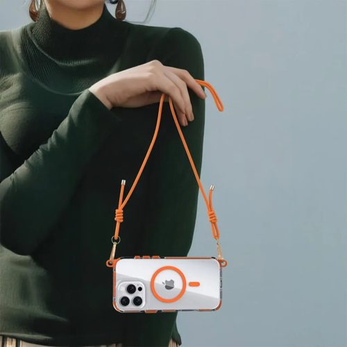Tel Protect Strap Clear iPhone 15 tok narancs-5900217468882 5 kép