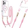 Tel Protect Strap Clear Case iPhone 15 pink tok