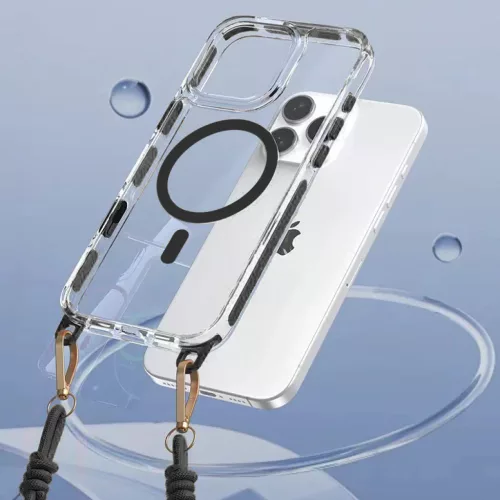 Tel Protect Pántos Átlátszó Tok Iphone 15 Pro fekete tok-5900217468950 4 kép