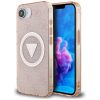 Original Case GUESS IML Metal Glitter 4G Circle Triangle MagSafe iPhone 16e pink tok