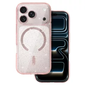   Glitter Magsafe fliptok iPhone 17 Pro Max tok rózsaszín átlátszó