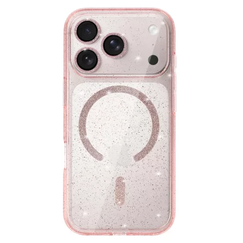 Glitter Magsafe fliptok iPhone 17 Pro Max tok rózsaszín átlátszó-5900217475637 2 kép