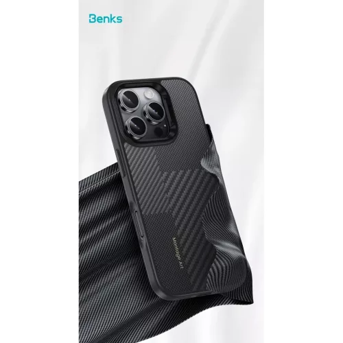  iPhone 16 Pro Max fekete Benks Montage Mágneses Armor Pro Kevlar Tok-6948005949303 4 kép