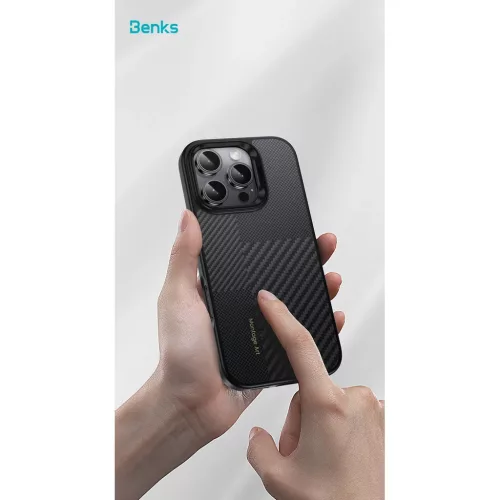  iPhone 16 Pro Max fekete Benks Montage Mágneses Armor Pro Kevlar Tok-6948005949303 5 kép