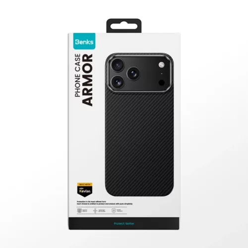  iPhone 17 Fekete Benks Magnetic Armor Air Kevlar Case Metal Frame 600-6948005963101 6 kép