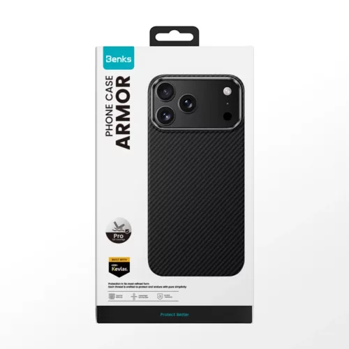  iPhone 17 Air fekete Benks Magnetic Armor Pro Kevlar tok Metal Frame -6948005963200 9 kép