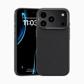    iPhone 17 Pro Fekete Benks Mágneses Védőpáncél Pro Kevlar Tok Fém Keret 600D (Kamera Kontroll Gomb)