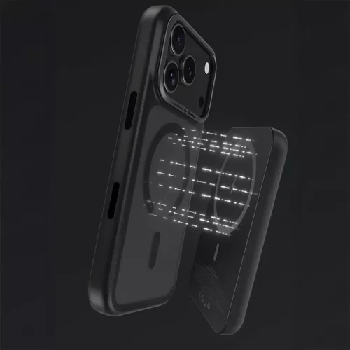  iPhone 17 Fekete Benks Magnetic Mist tok fém kerettel (0067) (Kamera-6948005964764 9 kép