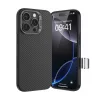  iPhone 16 Pro Max fekete Benks Mágneses Armor Pro Kevlar Tok Fém Keret 600D (AD66) (Kamera Vezérlő Gomb)