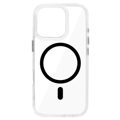 Fényes Magsafe Átlátszó Tok iPhone 15 Pro Max fekete tok-5900217482697 2 kép