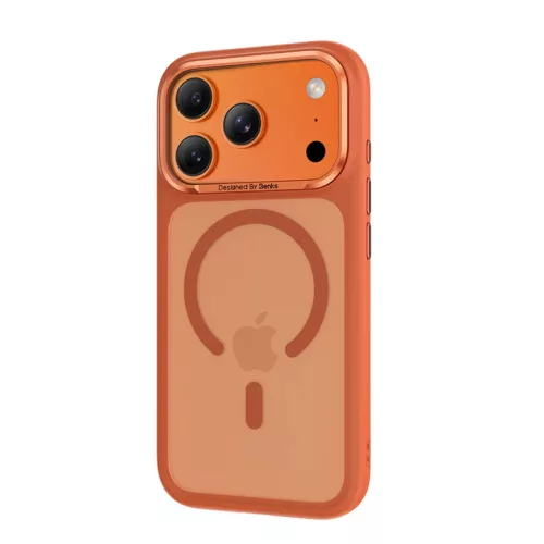  iPhone 17 Pro narancssárga Benks Mágneses Mist Tok Fém Kerettel (A-6948005919689 2 kép