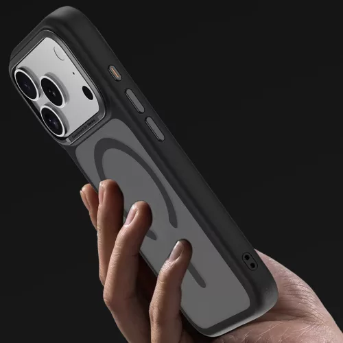  Iphone 17 Pro Max fekete Benks Mágneses Köd Tok Fémkeret (K070) (K-6948005920036 8 kép