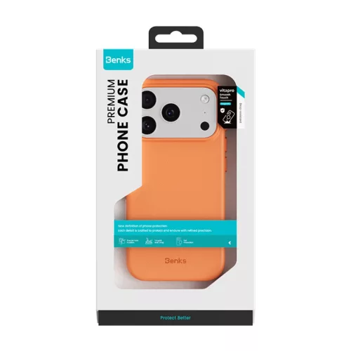 iPhone 17 Pro narancssárga Benks Magnetikus Vita Pro Szilikon Tok (A-6948005958602 10 kép