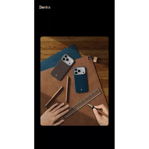  iPhone 17 Air arany Benks Magnetic Armor Air Armor Grid Kevlar tok f�-6948005961497 8 kép