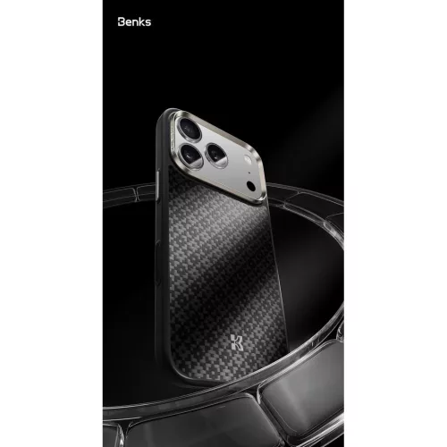  iPhone 17 Pro fekete Benks Magnetic Armor Pro Armor Grid Kevlar tok M-6948005961282 5 kép