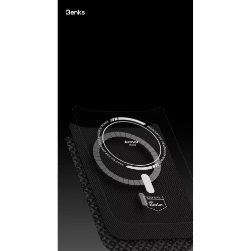  iPhone 17 Pro fekete Benks Magnetic Armor Pro Armor Grid Kevlar tok M-6948005961282 10 kép