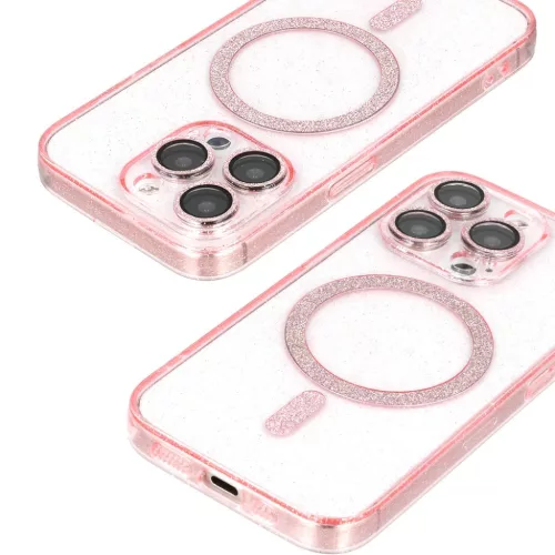 Glitter Magsafe tok Samsung Galaxy S26 Ultra pink clear tok-5900217493488 4 kép