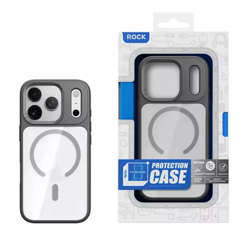 iPhone 17 Pro Max átlátszó-fekete Rock Guard Series Mágneses tok-6942433010451 6 kép