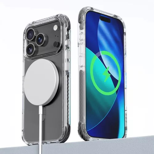 iPhone 17 Pro Max átlátszó-fekete Rock Kristály Tiszta Mágneses S-6942433010833 4 kép