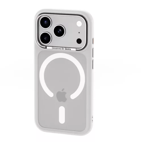  iPhone 17 Pro Max Fehér Benks Magnetic Mist tok Fém Keret (K070) (K-6948005919962 2 kép