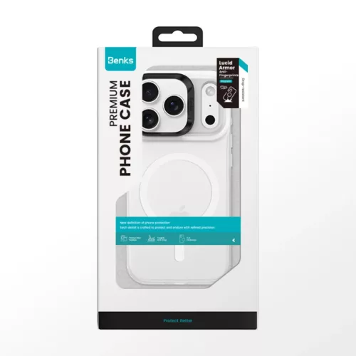  iPhone 17 Pro Max Fehér Benks Magnetic Lucid Armor tok (K070) (Kamer-6948005919948 8 kép