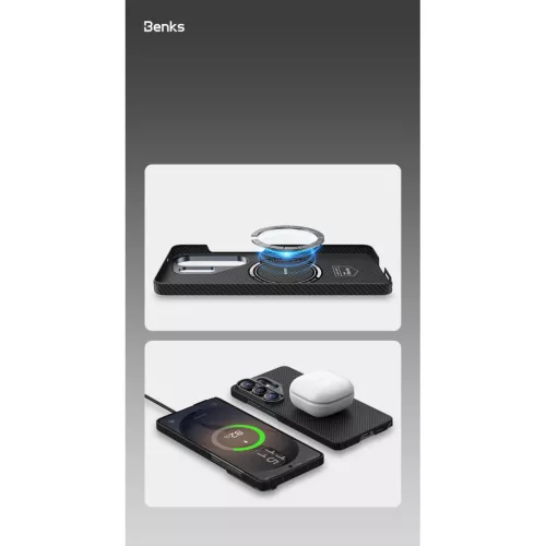  Samsung Galaxy S26 fekete Benks Magnetic Armor Air Kevlar Tok Fémker-6948005921293 5 kép