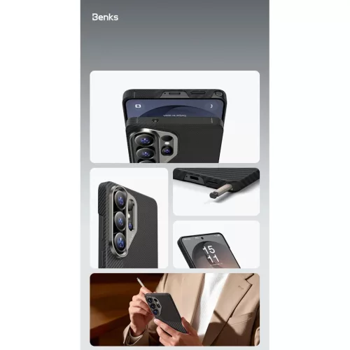  Samsung Galaxy S26 Ultra fekete Benks Montage Mágneses Armor Air Kev-6948005921491 5 kép