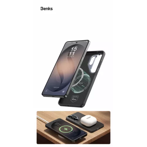Samsung Galaxy S26 Ultra fekete Benks Magnetic Armor Pro Kevlar Tok F�-6948005921484 7 kép