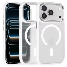  iPhone 17 Pro Max Fehér Liavec Felhős tok fém kamera kerettel (Kam-5900217504351 1 kép