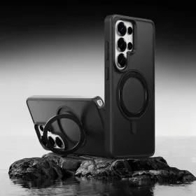  Samsung Galaxy S26 Fekete Rock Rotating Stand Soft Touch Sorozat Mág-6942433018310 2 kép