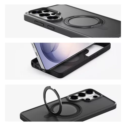  Samsung Galaxy S26 Ultra fekete Rock Rotating Stand Soft Touch Soroza-6942433018334 8 kép