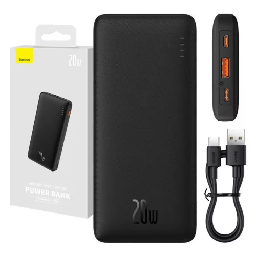 Baseus Airpow 10000mAh 20W powerbank (fekete)-6932172626884 10 kép