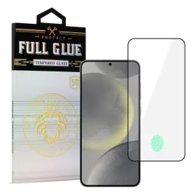   Tempered Glass HARD Full Glue 5D Samsung Galaxy S24 fekete (ujjlenyomat feloldással) üvegfólia