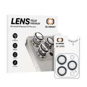    iPhone 13 Pro/13 Pro Max Kék Tel Protect 3D Lencsevédő Üvegfólia Kamera (3 darab lencse számára) Tempered Glass