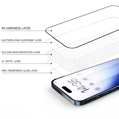 Tel Protect Teljes Ragasztású 6D Matt Edzett Üvegfólia iPhone 16 P-5900217469599 6 kép