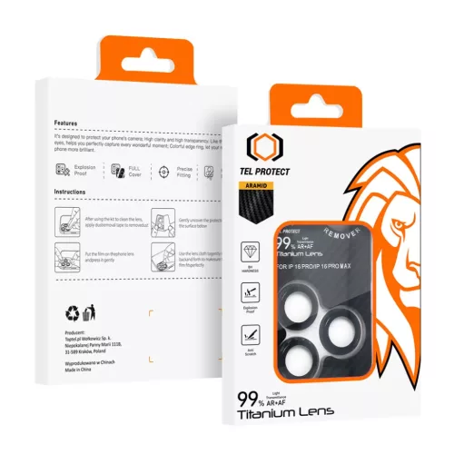 Edzett üveg Tel Protect Titanium Lens 99% AR Aramid sorozat a kamerá-5900217477518 10 kép