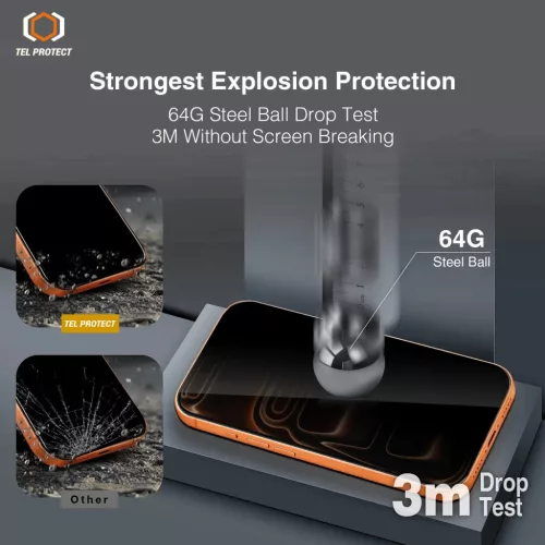 Tempered glass Tel Protect 10X Privacy DLC Diamond Coating for Iphone -5900217482666 9 kép
