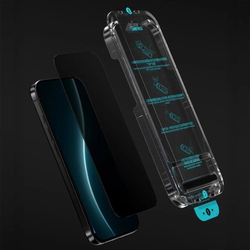  iPhone 17/16 Pro Fekete Benks Glass Warrior Privacy üvegfólia-6948005961800 7 kép
