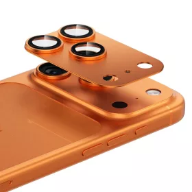   iPhone 17 Pro Max-hoz narancs Benks Edzett üveg Glass Warrior Fém Integrált Lencsevédő (C070) (lencse 3 darab) üvegfólia