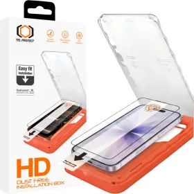  Iphone 16 Pro/17 fekete Tel Protect Dust-Free Easy Fit HD Titan Tempered Glass kijelzővédő üveg