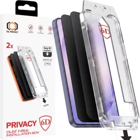   Samsung Galaxy S26 Ultra fekete Tel Protect Dust-Free Easy Fit Privacy Full Glue 6D Edzett Üveg (ujjlenyomat feloldás támogatással) - 2 darab
