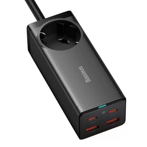 Baseus GaN3 Pro Töltő / elosztó, 2xUSB + 2xUSB-C + AC, 100W (fekete-6932172604233 4 kép